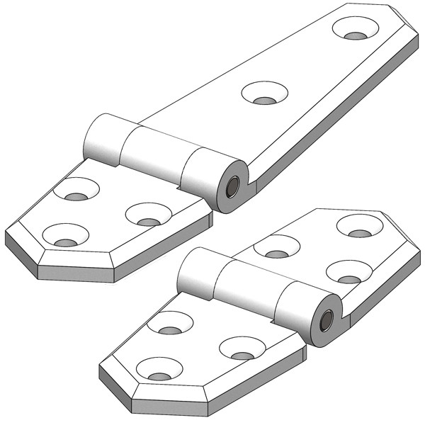 Komposit hængsler hvide Trudesign 96 x 35 mm 2 stk. pr. pk