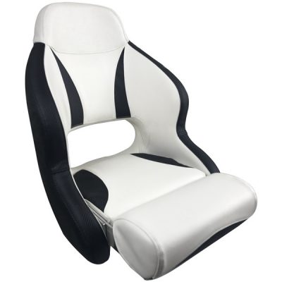 ESM H52 deluxe sport flip up sæde hvid/carbon sort