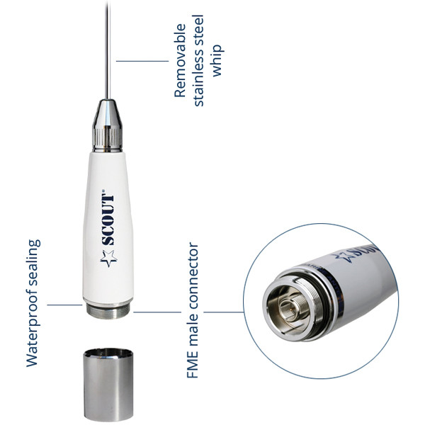 Scout Quick 3 VHF antenne 1,1m med stålpisk - Billede 3