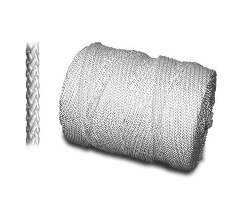 Krydsflettet polyester 18,0 mm Hvid på 110 m. spole m/hj.