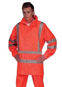REGNJAKKE M/REFLEKS COMFORT STRETCH FL. ORANGE STR. L
