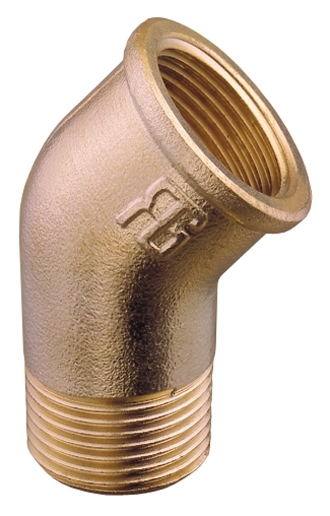 BØJNING 45GR. IND/UDV  2 1/2" BRONZE