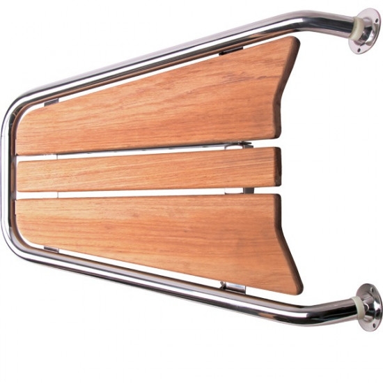 STÆVNPLATFORM MED TEAK 70 X 48 CM Ø: 32 MM RØR