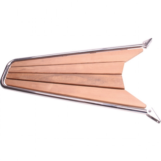 STÆVNPLATFORM MED TEAK 115 X 52 CM Ø: 32 MM RØR